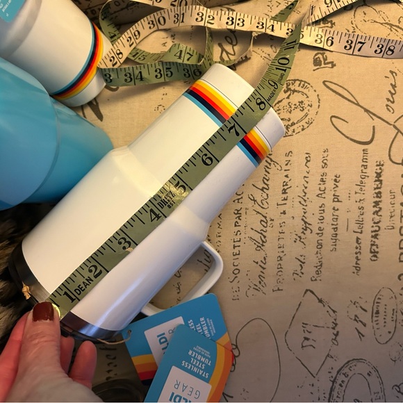 ‼️SOLD‼️ Four ALDI Gear Stainless Steel Tumblers with Straws NWT Blue & White - Picture 9 of 13